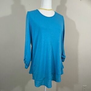 Grace Elements sz med tunic turquoise sheer lined